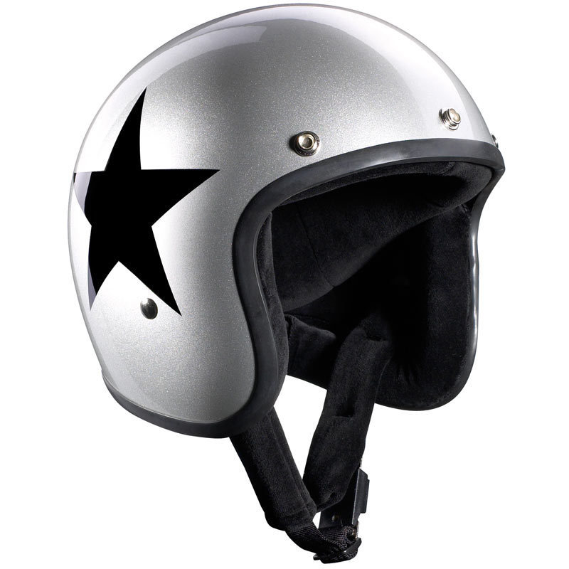 Bandit Jet Star Silber Jethelm- schwarz-silber- Grsse XS- schwarz-silber- Grsse XS Motorrad