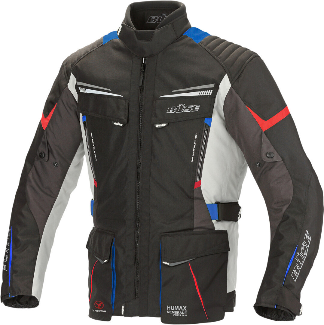 Bse Lago Pro Motorrad Textiljacke- schwarz-rot-blau- Grsse S- schwarz-rot-blau- Grsse S Motorrad