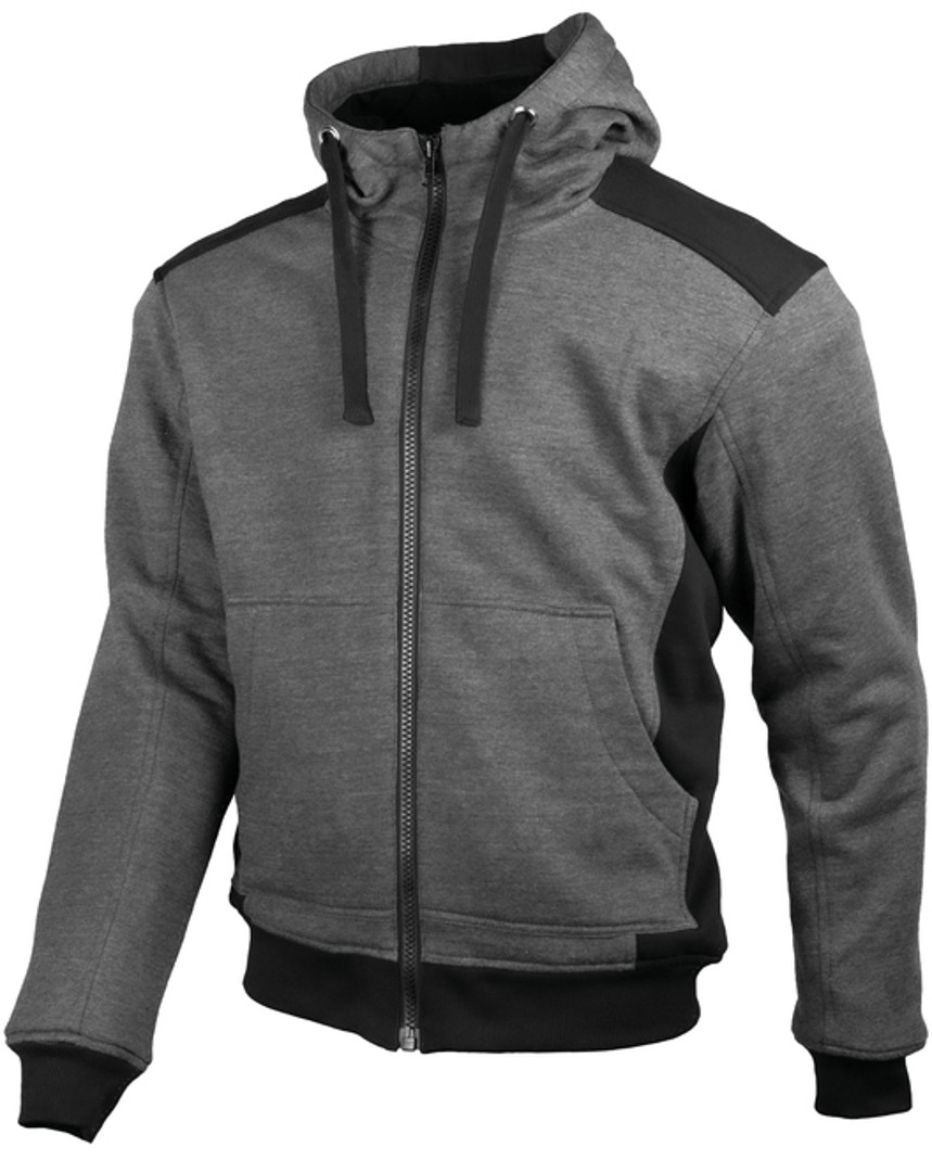 GMS Grizzly Motorrad Hoodie- schwarz-grau- Grsse S- schwarz-grau- Grsse S Motorrad