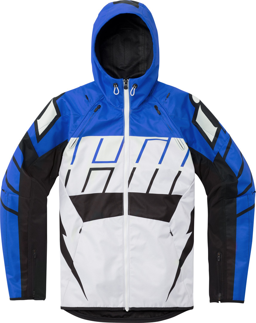 Icon Airform Retro Textiljacke- weiss-blau- Grsse 2XL- weiss-blau- Grsse 2XL Motorrad