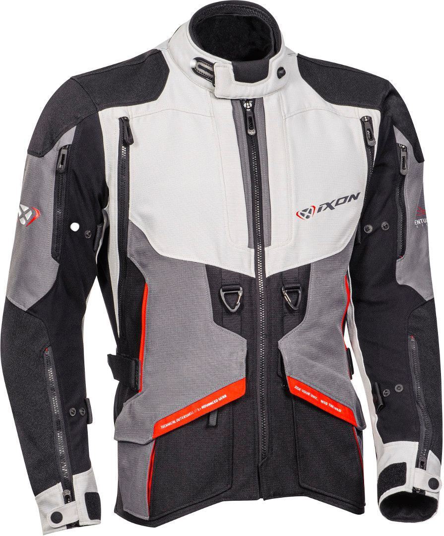 Ixon Ragnar Motorrad Textiljacke- schwarz-grau-rot- Grsse S- schwarz-grau-rot- Grsse S Motorrad