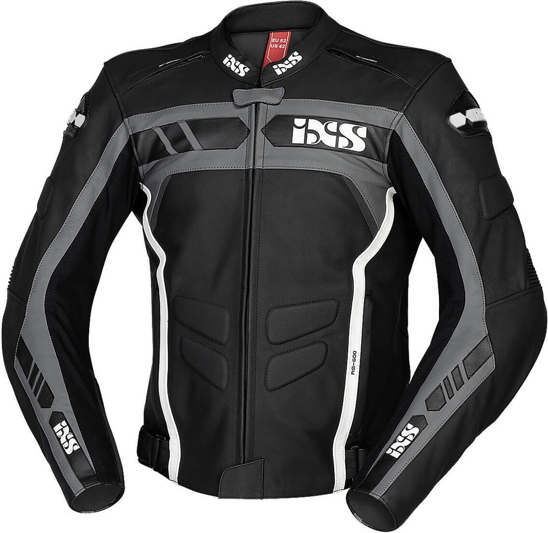 IXS Sport RS-600 1-0 Motorrad Lederjacke- schwarz-grau-weiss- Grsse XL- schwarz-grau-weiss- Grsse XL Motorrad