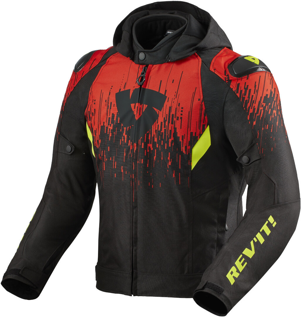 Revit Quantum 2 H2O Motorrad Textiljacke- schwarz-rot- Grsse M- schwarz-rot- Grsse M Motorrad