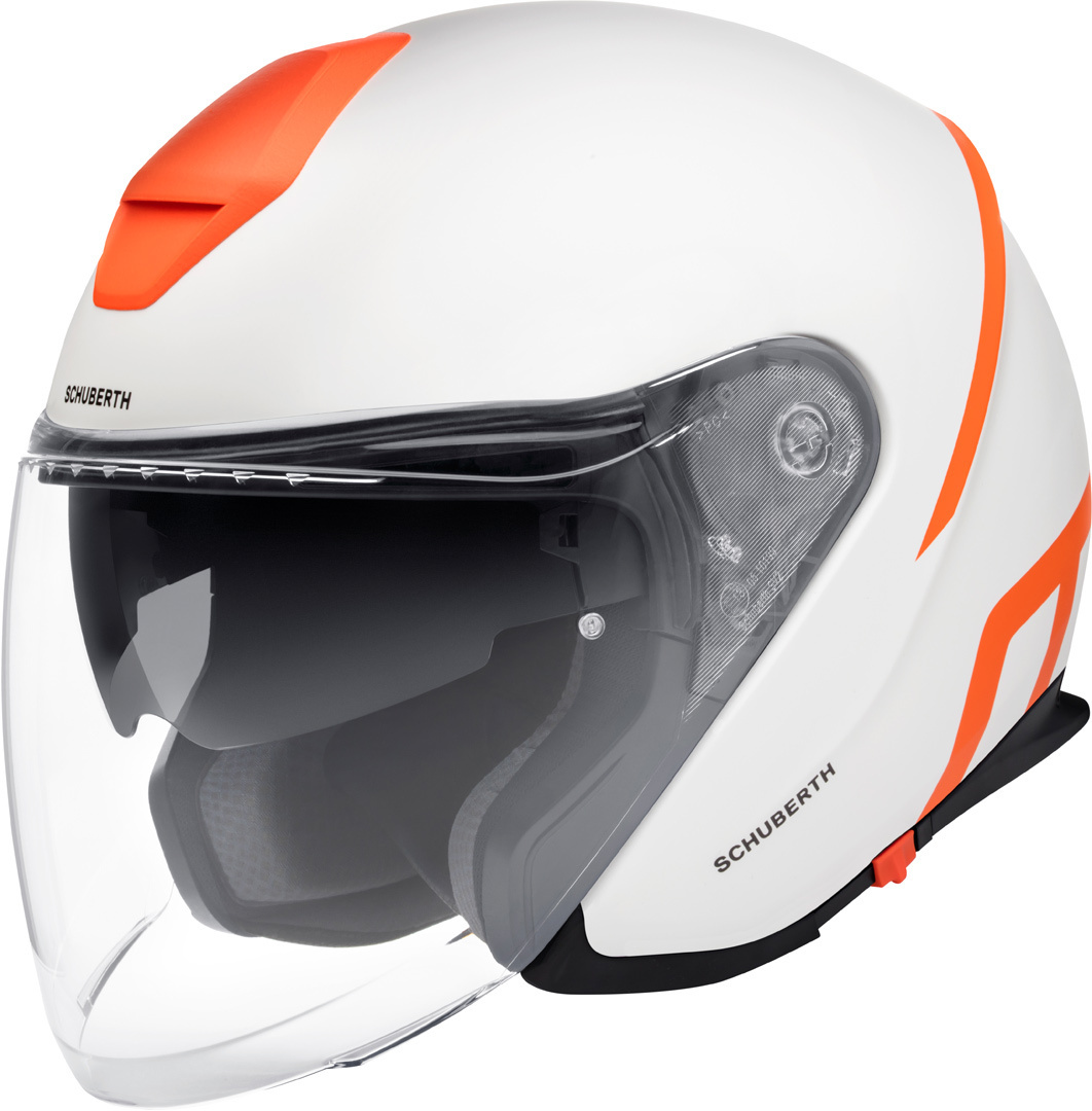 Schuberth M1 Pro Strike Jethelm- weiss-orange- Grsse XS- weiss-orange- Grsse XS Motorrad